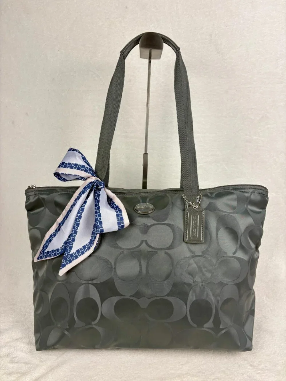 Coach Getaway Signature Nylon Packable Weekender Tote and Pouch with Scarf